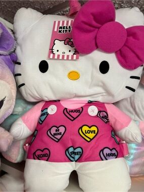 Hello Kitty Pink Conversation Heart Dress Plush with Hot Pink Bow